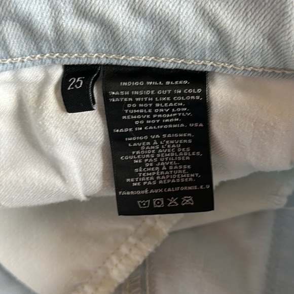 J Brand Cut Off Shorts Addicted Light Wash Denim Raw Hem 25 - Picture 8 of 8